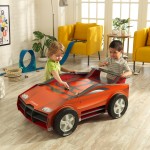Masuta de joaca in forma de Masina - Speed N Play Kidkraft- Masa din lemn cu piste trasee auto si spatiu de stocare